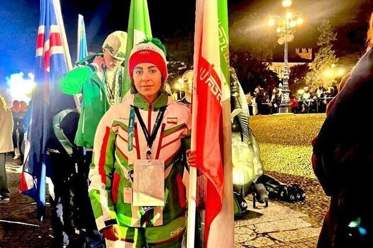 پرچمداری صدف ساوه شمشکی در اختتامیه المپیک زمستانی ۲۰۲۶

